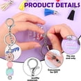 thumbnail image 4 of Kit para Hacer Llaveros: Llaveros DIY, 10 Varillas para Llaveros con Cuentas, 10 Borlas, 10 Espacios en de Acrílico, Kit para Hacer Llaveros con Dijes, 4 of 5