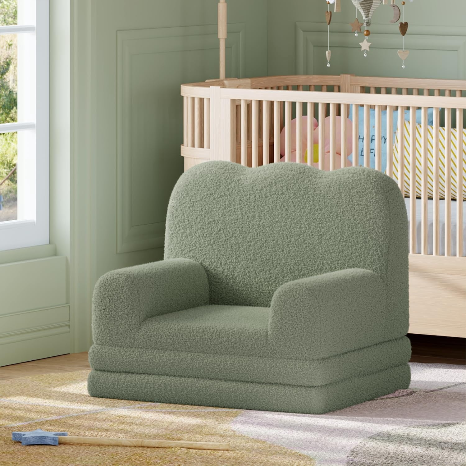Home Kids Couch, 2-in-1 Convertible Toddler Sofa Chair, Soft Fold Out Couch Lounger for Kids, Comfy Children's Sofa Bed for Playroom