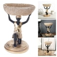 thumbnail image 2 of Kneeling African Statue Home Decors with Storage Box Tribal Men Figurines Decorative Sculptures Ornament Home Decors, 2 of 9
