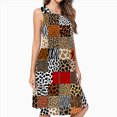 thumbnail image 2 of Animal Print Patchwork Vibrant Spring Summer Dresses For Women Fashion Dress Casual Sleeveless Loose Sundress With Pockets, 2 of 4