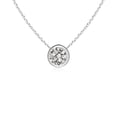 thumbnail image 1 of Angara Collier en Diamant Naturel - Collier Solitaire Rond en Diamant avec Lunette en Platine pour Femmes, 1 of 10