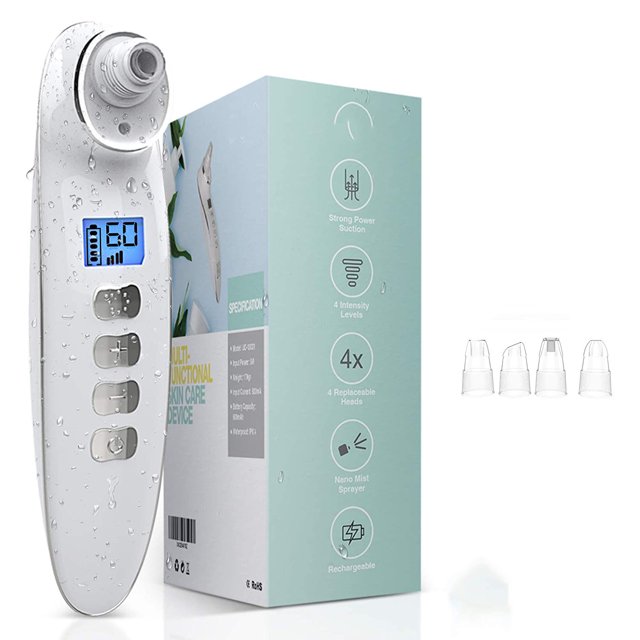 Aspiradora removedora de espinillas - 2 en 1 Aspiradora eléctrica de poros y espinillas y nano vaporizador facial Comedo Extractor de succión fuerte Espinilla Acné Limpieza Succionador Herramienta Dis Namotu CZMR-ZH90