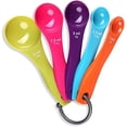 thumbnail image 3 of Juego de cinco cucharas medidoras, 5 piezas en 5 colores. Cuchara medidora, taza medidora de plástico. Horneado, horneado, medición., 3 of 5