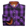 thumbnail image 3 of SWISSWELL Men's Casual Plaid Shirts Button Down Long Sleeve Jackets Shirt with Chest Pocket Checked Shirt Jacket Thicker and Warmer for All Seasons Purple 3XL, 3 of 6