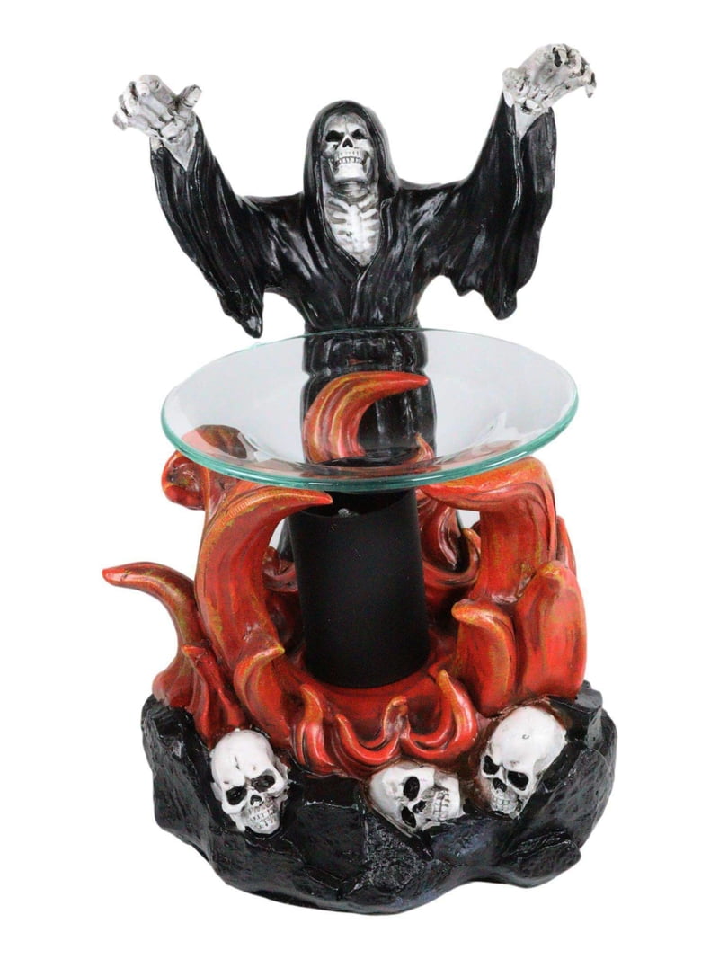 Ebros Dark Conjuring Grim Reaper Fire Magic Electric Oil Burner