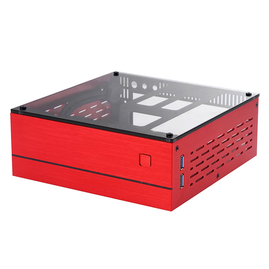 HESITONE B01 Desktop PC Enclosure Mini ITX Chassis for Case Cover Aluminum/Glass Durable