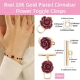 thumbnail image 2 of 1 Box 10Pcs Flower Toggle Clasps 18K Gold Plated Red Rose T-Bar OT Clasps for Jewelry Making Necklace Bracelet DIY Crafts, 2 of 7