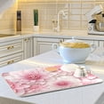 thumbnail image 6 of Pink Flowers Floral Dish Drying Mat Microfiber Kitchen Pad Large Counter Absorbent Dish Mats Drainer Rack 16"x18", 6 of 7