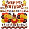 86 Pcs Birthday Party Decorations , Birthday Party Supplies For Iron Man Includes The Iron Man Inspired Happy Birthday Banner - Cake Topper - 12 Cupcake Toppers - 20 Balloons - 52 Sticker