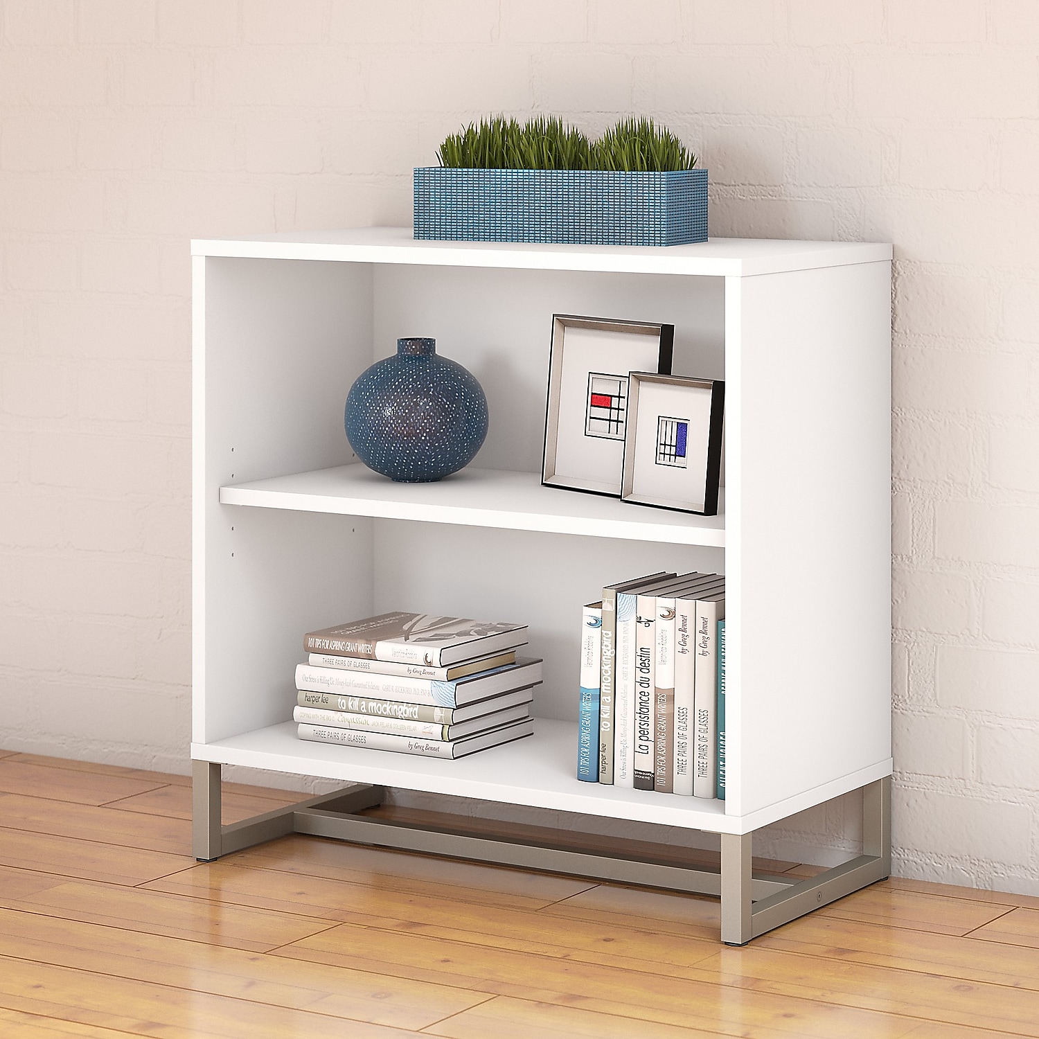 Method 2 Shelf Bookcase Cabinet in White - Engineered Wood - image 2 of 4