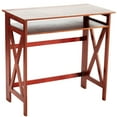 thumbnail image 2 of The Lakeside Collection Home Office Folding Desk with Shelf, Walnut, 2 of 6