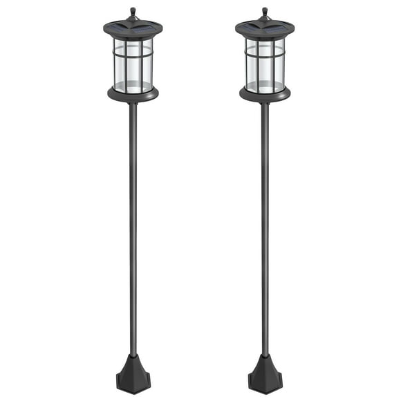 CoSoTower 72" Solar Post Light, Cool White LED Outdoor Lamp, Waterproof IP44 for Patio, Garden, Backyard, Pathway, 2 Pack