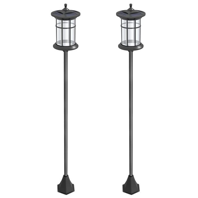 CoSoTower 72" Solar Post Light, Cool White LED Outdoor Lamp, Waterproof IP44 for Patio, Garden, Backyard, Pathway, 2 Pack