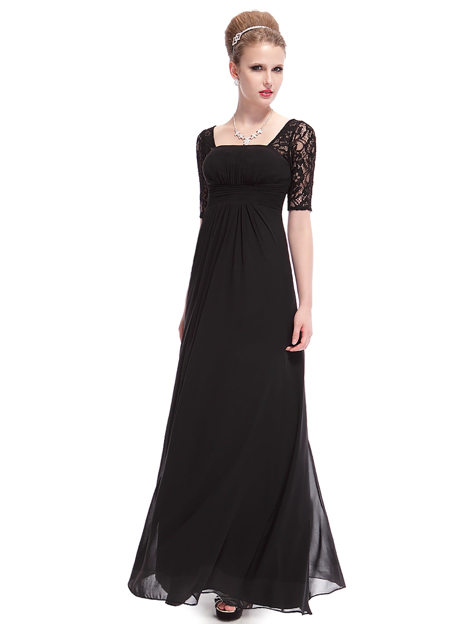 half sleeve evening gown