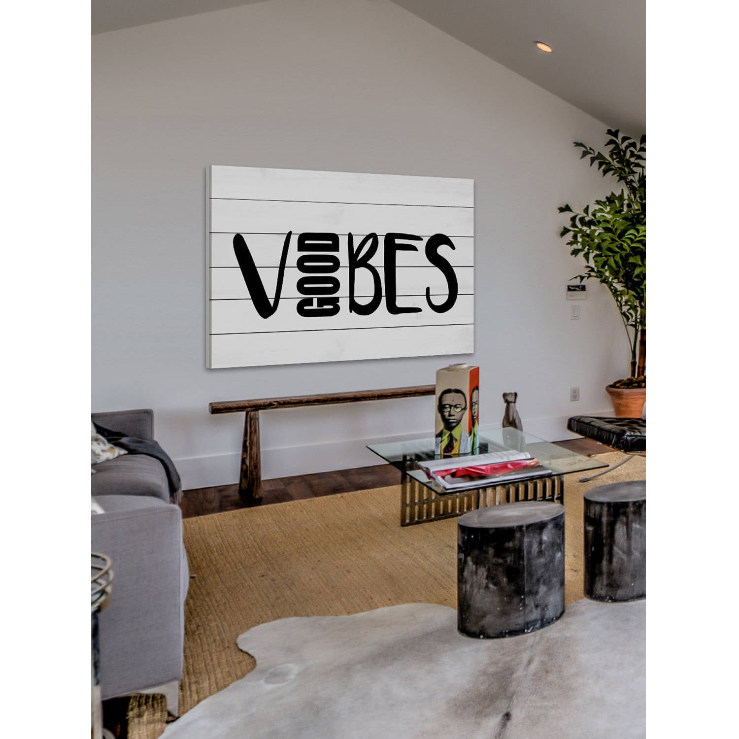 Marmont Hill 'Good Vibes' by Diana Alcala Painting Print on White Wood