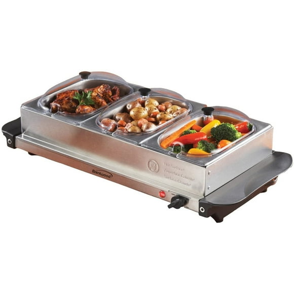 Oster Buffet Server Warming Tray A Triple Tray Quart Stainless Steel