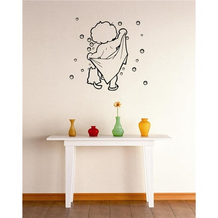 Bubbles Wall Decor Do It Yourself Wall Decal Sticker Boy Bubbles Bathing Shower Bathroom Stylish Decor Mural 20x30
