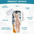 thumbnail image 2 of Yayeee 40oz Double-Wall Insulated Stainless Steel Tumbler with Handle Bottle, Leopards Leaves, 2 of 8