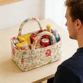 thumbnail image 5 of XINGAG Boho Storage Basket, Fabric Storage Organizer with Handles, Decorative Storage Bin, Collapsible Organizer for Toys, Clothes and Books, Decorative Basket for Nursery, Bedroom and Closet, 5 of 6