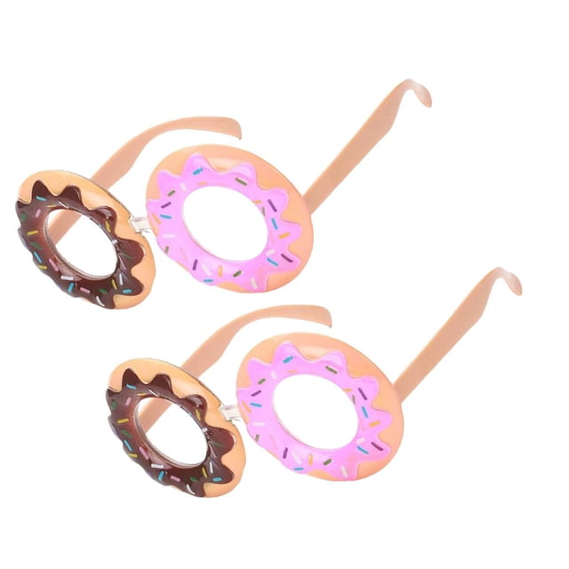 2 piezas de gafas de sol divertidas, gafas de fiesta Donut Time con marco de plástico, disfraces de Halloween, favores de fiesta Soledad Disfraces de gafas de sol novedosos