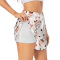 thumbnail image 3 of Lsque Milk Tea Printed Women's Running Shorts with Liner Pockets,Elastic Quick Dry Workout Athletic Gym Yoga Shorts,Womens High Waist Shorts-X-Large, 3 of 9