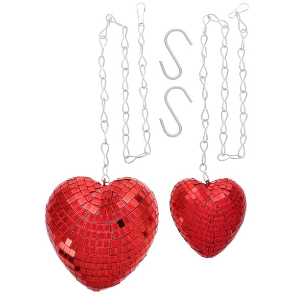 MRLESS 2-Pack Shaped Disco Decorations with Hanging Chain, Reflective Mirror Party Decor for Weddings and Celebrations