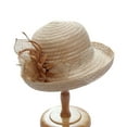 thumbnail image 2 of rygai Sun Hat Breathable Big Brim Flower Stitching Adjustable Trendy Dress Up Soft Rolling Edge Net Yarn Women Hat Summer Accessories,Apricot, 2 of 7