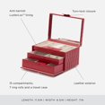 thumbnail image 4 of Joyero Wolf Caroline Medium Red con estuche de viaje, 4 of 6