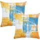 thumbnail image 1 of Juego De 2 Fundas De Cojín Y Funda De Cojín Pintura De Arte Abstracto Azul Naranja 18x18 Terciopelo Suave Funda De Cojín Cuadrada Moderna para Sofá C, 1 of 5
