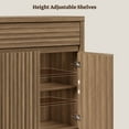 thumbnail image 4 of SICOTAS 29.1"W Mid Century Modern Sideboard Buffet Cabinet with Drawers & Fluted Doors, Small Farmhouse Credenza with Adjustable Shelves Modular Storage Cabinets for Dining Room, Living Room, Walnut, 4 of 8