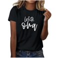 thumbnail image 1 of Fiudx Ofertas Flash Artículos En Oferta Camiseta Casual de Manga Corta con Cuello Redondo y Estampado de Letras para Mujer, 1 of 4