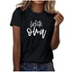 thumbnail image 1 of Fiudx Ofertas Flash Del Día Solo En Línea Camiseta Casual de Manga Corta con Cuello Redondo y Estampado de Letras para Mujer, 1 of 4