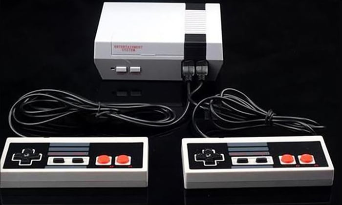 classic video game console with over 500 games and two controllers