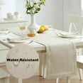 thumbnail image 2 of Newbridge Provence Lattice Cutwork Solid Color Textured Fabric Table Runner, 70 Inch Long, Ivory, 2 of 9