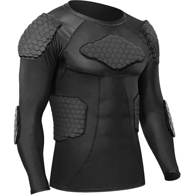 Men's Sports Shock Rash Guard Compression Padded Shirt Soccer Basketball Protective Gear Chest Rib Guards-week