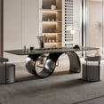 thumbnail image 2 of Luxury Stone Dining Table Modern Gold Frame Games Coffee High-end Designer Dining Table Chair Dinner Muebles Kitchen Furniture My Lux Decor Round, 2 of 23