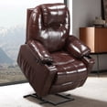 thumbnail image 6 of BALICHUN Genuine Leather Lift Recliner Chairs for Pregnant Woman and Elderly with Electric Massage and Heating, OKIN Motor Power Chair Lift Recliner, 2 USB, 2 Cup Holder, 4 Side Pocket (Brown), 6 of 9