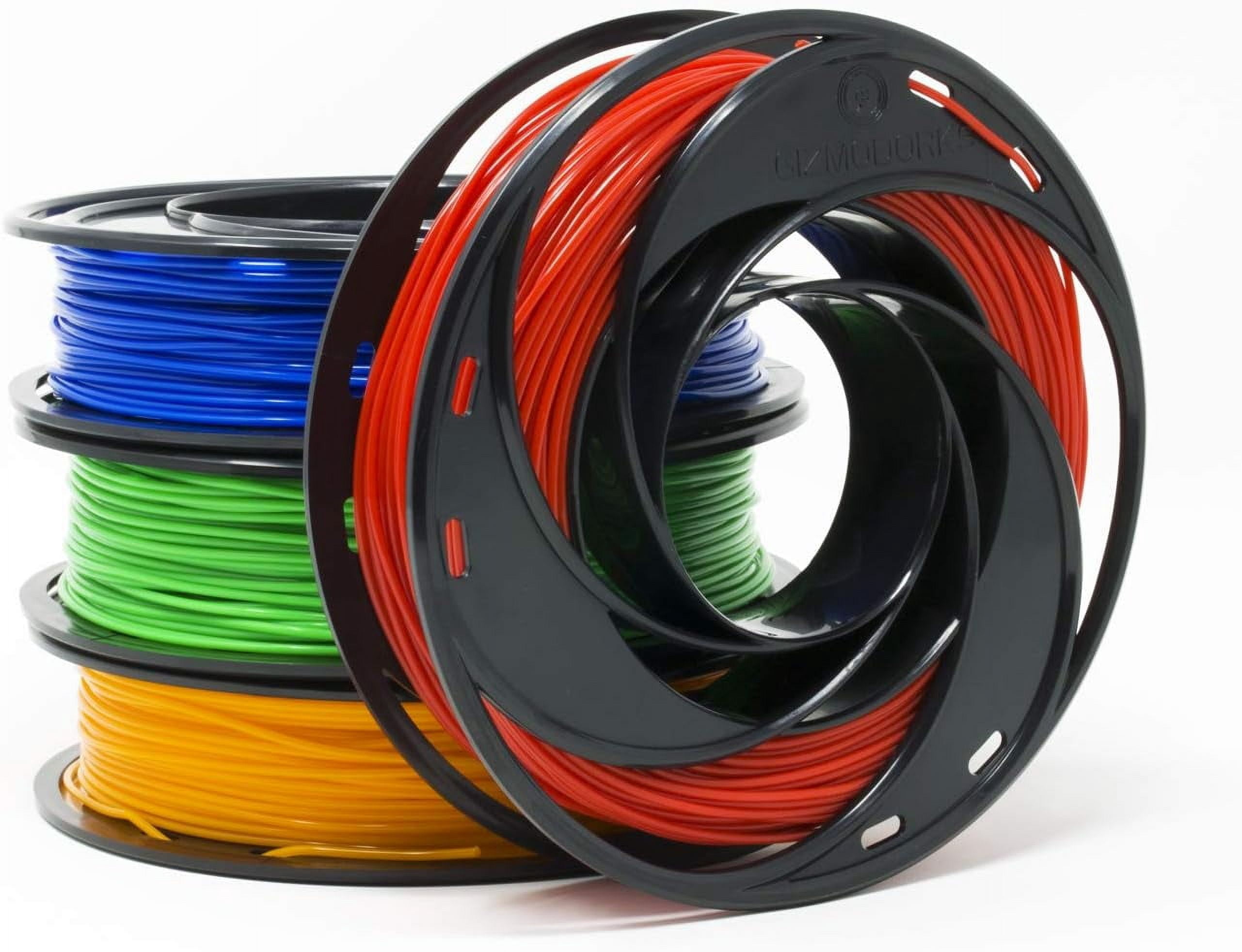 Gizmo Dorks PLA Filament for 3D Printers 1.75mm 200g, 4 Color Pack Multicolor (Original-Blue, Green, Orange, Red)