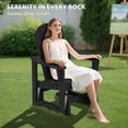 thumbnail image 5 of SERWALL Outdoor Glider Chair, HDPE Wood-Like Patio Glider Rocker All-Weather Porch Glider Black, 5 of 9