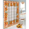 thumbnail image 4 of Fall Shower Curtain Pumpkin Maple Leaves Bathroom Curtains with Hooks, Waterproof Fabric Orange Leaf Buffalo Plaid Wood Thanksgiving Bath Shower Curtains Set for Bathroom Bathtubs Decor 72x72 Inch, 4 of 7