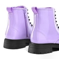 thumbnail image 4 of LuckLilac Kids Combat Boots Girls Classic Ankle Booties Side Zipper Waterproof Shoes for School Outdoor,Purple 4M, 4 of 7