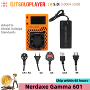 Nerdaxe Gamma 601 BTC Miner 1.2TH/s BM1370 ASIC Chip Crypto Lottery Machine with Stand Ultra Silent Fan for Home Solo Mining,Orange Stand