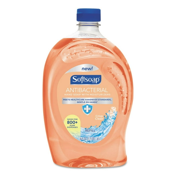 Antibacterial Liquid Hand Soap Refill, Crisp Clean Scent, 56oz Bottle