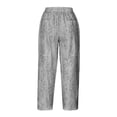 thumbnail image 6 of Kmdttou Capri Yoga Pants with Pockets for Women Capri Flared Pants High Waist Casual Loose Harlan Pants With Drawstring Solid Color Lace Up Pockets Fashionable Cropped Pants, 6 of 6