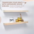 thumbnail image 3 of 30 inch Wood Floating Shelves, High End Solid Natural Wood 30inch Floating Shelf for Wall, Unfinished Wooden 30 inches Floating Shelves, Heavy Duty Bracket, 30 X 6.5 X 1.75 in, Set of 2, 3 of 5