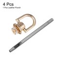 thumbnail image 3 of Uxcell 4pcs Remaches de metal 6.6mm D-Ring con punzón de cuero de 3.5mm para cuero, tono dorado, 3 of 6