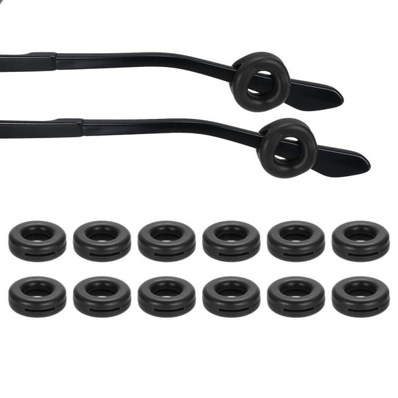 Glasses Ear Grips 12 Pair Anti Slip Eyeglass Ear Hooks Holder Eyeglass Slip Preventer Sunglasses Accessories Replacement for Men Women, Black