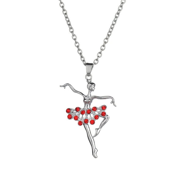 SmartBy Fashion Lady Ballerina Pendant Necklace Rhinestone Charm Jewelry Xmas Gift