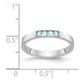 thumbnail image 3 of 14K White Gold Ring Band Gemstone Swiss Blue Topaz Round, 3 of 3