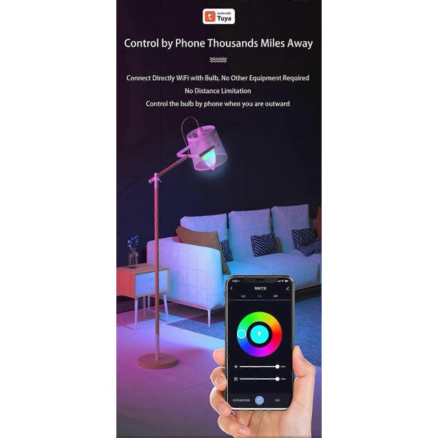 Bombilla inteligente Wifi E14 Lámpara de vela RGBCWWW 5W 7W 9W Tuya Smart Life APP Voi, Azul 5W
